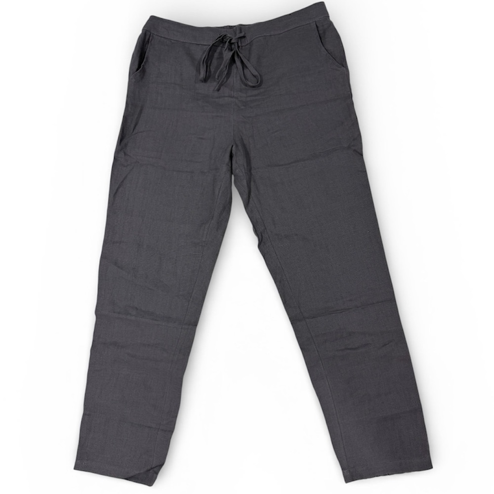 IXIMO Womens Gray Casual Pants Size L 100% Linen.
